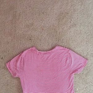 red and white striped crop top